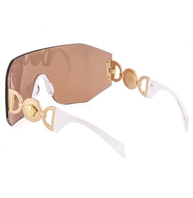 VERSACE 2258 MEDUSA BIGGIE Mask White Gold Mirror VE2258 Wrap