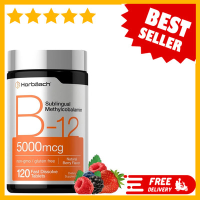 B12 Sublingual Methylcobalamin | 5000mcg | 120 Dissolvable Tablets | Free Ship..