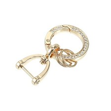 Car Fob Key Chain Keychains Holder Replacement for Men and Women Gold Tone