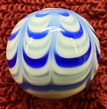 25mm BLUE RIALTO Handmade art glass pattern design Marbles ball Large 1" SHOOTER