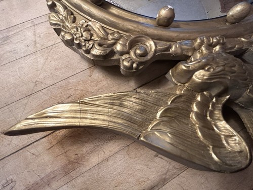 Vintage Federal Eagle Gold Wood Convex Mirror American Federal Period Mirror - Picture 6 of 17
