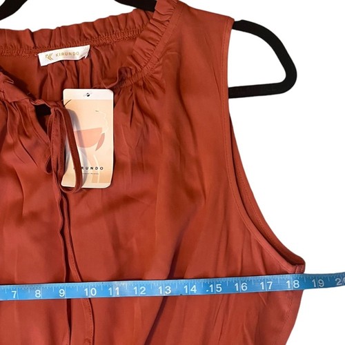 Kirundo Sleeveless Tiered Maxi Dress Womens XL Rusty Pumpkin Spice New With Tags - Picture 14 of 16