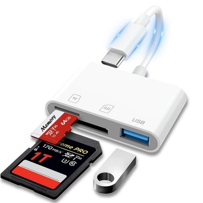 SD Card Reader USB C Memory Card Reader with SD/MicroSD TF Dual Slots