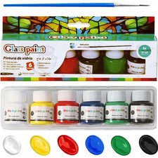 Caelura 6er Glas- & Porzellanmalfarben-Set mi...