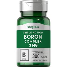 Boron Supplement  3mg  300 Tablets  Triple Action Complex  by Piping Rock