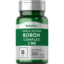 Boron Supplement | 3mg | 300 Tablets | Triple Action Complex | by Piping Rock