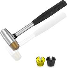 Nylon and Brass Multifunctional Hammer, 4 Interchangeable Tips, 25Mm Double Head