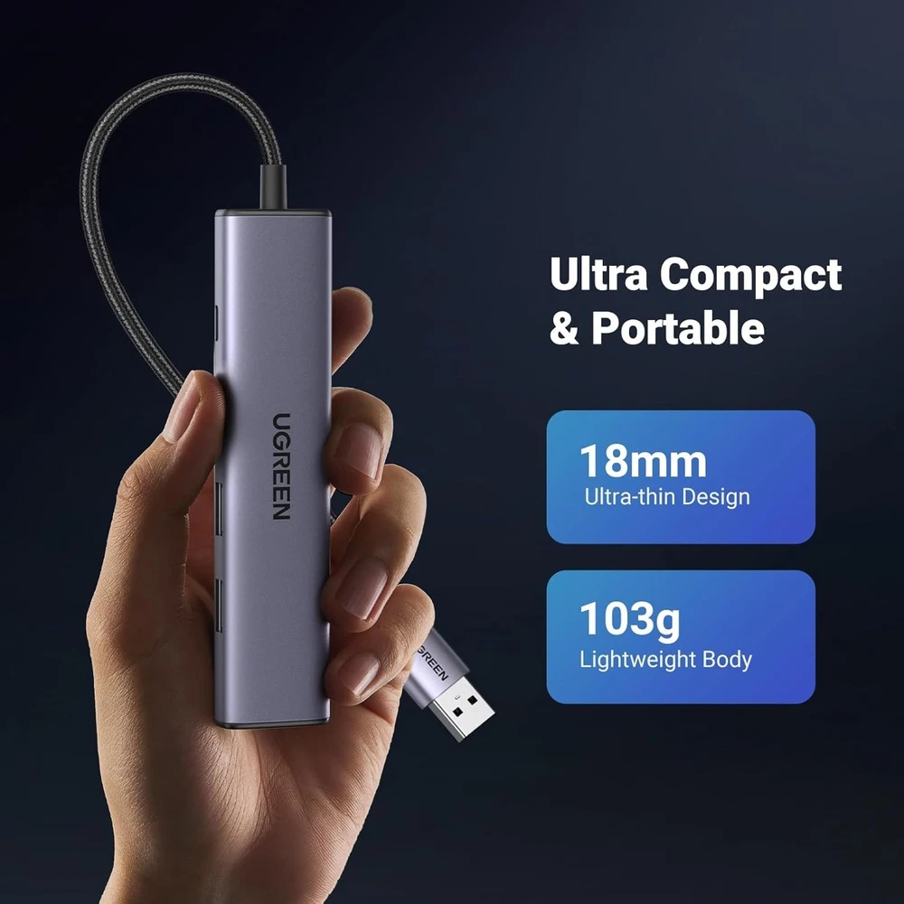 5-in-1 USB 3.0 Hub with Gigabit Ethernet Adapter & RJ45 Port