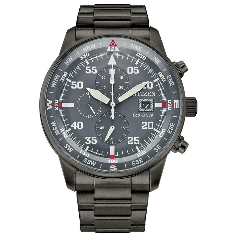 CITIZEN メンズ　Eco-Drive Citizen Eco-Drive Chronograph Stainless Steel Grey IP Mens CA0696