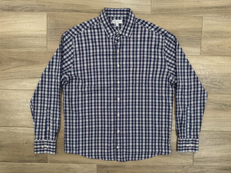 Peter Millar Summer Comfort Button Shirt LARGE Long Sleeve Golf Preppy Golf EUC