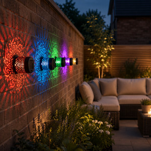 Lampe murale solaire Mandala extérieur LED Lampe de clôture étanche pour jardin pelouse