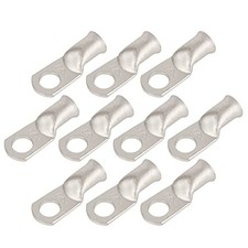 10pcs 2 AWG-3/8 M10 Tinned Copper Ring Terminals Battery Lugs, Heavy Duty