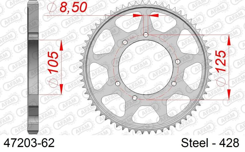 Pignon AFAM 47203 pas 428 contre l'usure de kit chaîne moto