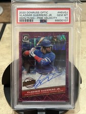 2020 Donruss Optic Vladimir Guerrero Jr Auto Pink Highlights Prizm Blue Jays PSA