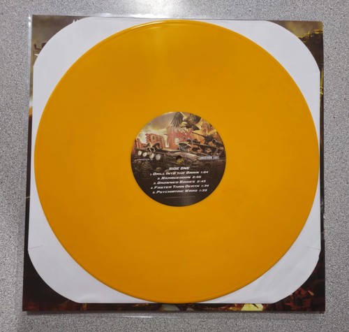 HIRAX-FASTER THAN DEATH-LP-VINYL-GATEFOLD JACKET-COLOR YELLOW-thrash-crossover - Picture 8 of 8