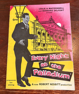 Every Night at the Palladium Vintage Theatre Programme Bruce Forsyth 1960s