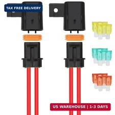 2 Pack Inline Fuse Holder 12V Waterproof, 4mm Pre-Wired Kit, with 20 Amp 30 Amp