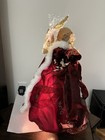 Victorian Christmas Angel Fiber Optic Red Lace Ribbon Gown 16.5” — photo 6