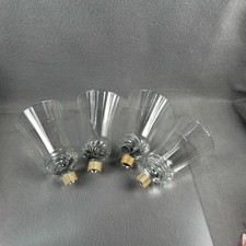 Vtg Home Interiors Renaissance Clear Glass Peg Votive Candle Holders NOS Set 4