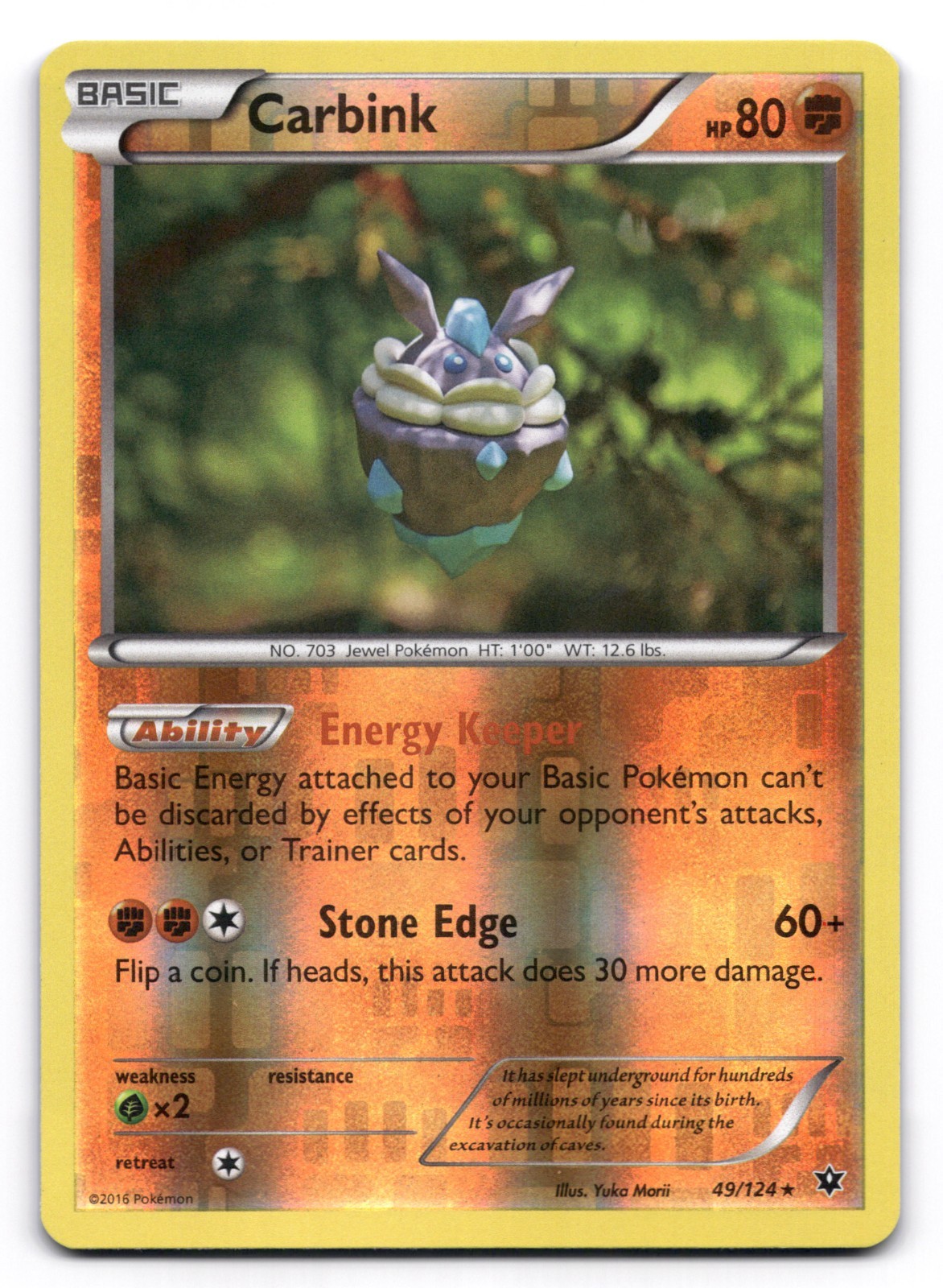 Carbink NM 49/124 Fates Collide Pokemon TCG Reverse Holo