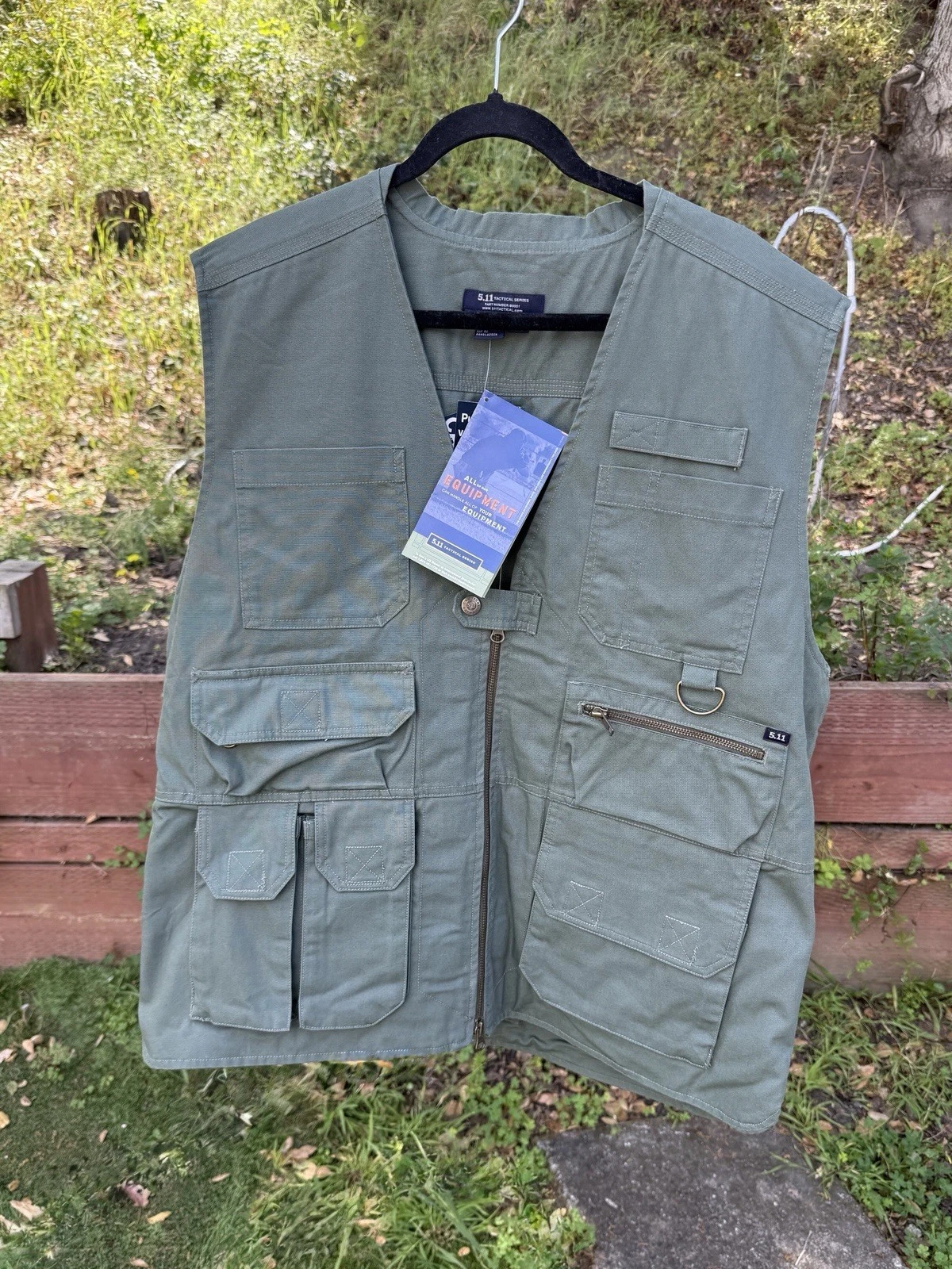 5.11 Tactical Vest XL OD Green Utility Fishing Workwear NWT Multi Pocket
