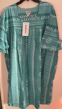 Saybury Woman's Dress Green Geometric Design Mu Mu House Dress Vintage NWT