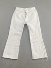 Reformation Jeans Mid-Rise Crop Flare Raw Hem Size 29 White Button-Fly Coastal — photo 1