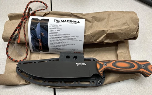 MKC The Marshall Bushcraft Knife - Orange & Black With Sheath