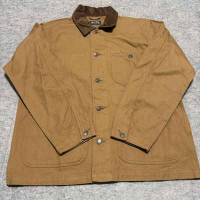 #ad Line of Trade Chore Coat Tan Mens Brown LRG Cotton Canvas Corduroy Collar Jacket $44.99