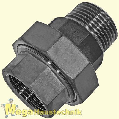 Edelstahl Gewinde Fitting Verschraubung flachdichtend mit Innen und Außengewinde