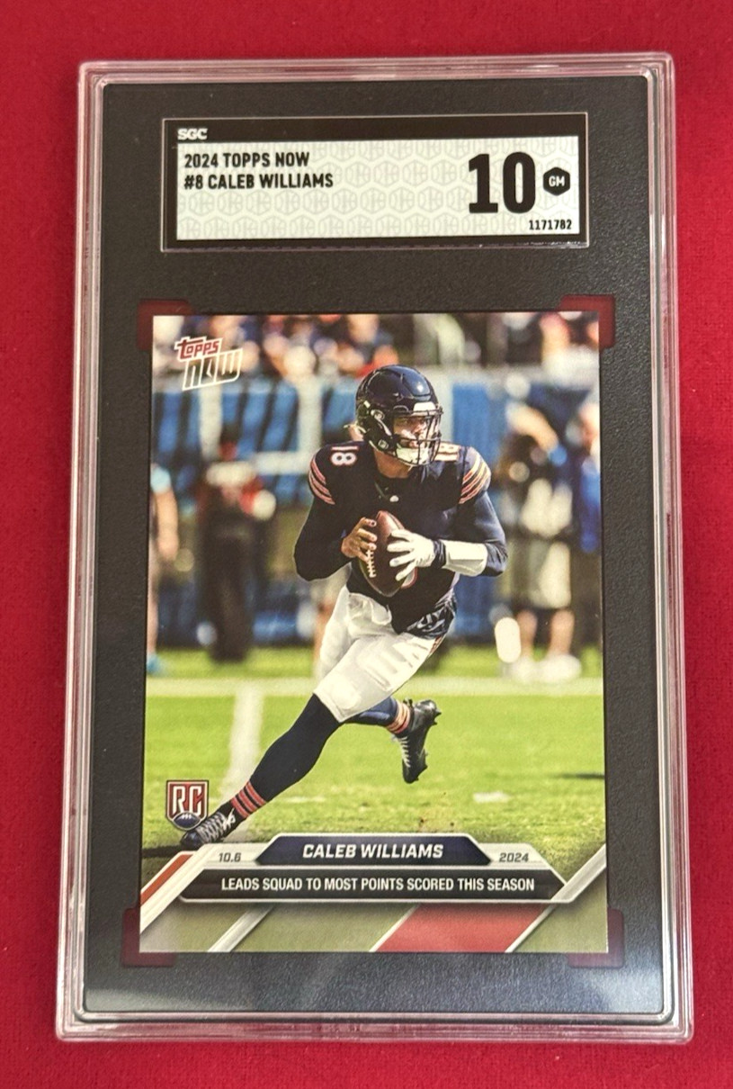 2024 Topps Now CALEB WILLIAMS #8 /4728 Rookie RC Chicago Bears (SGC 10 GEM MT)