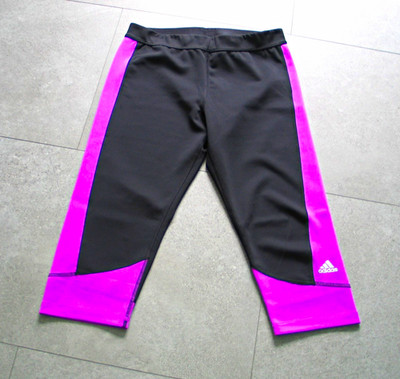 ADIDAS Techfit 3/4 Laufhose Tight  Climalite schwarz lila Gr. L NEU