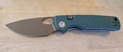 Vosteed Porcupine Pocket Knife  14C28N Copper Dune Blade/Green G10 Handle/A2623