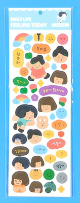 Daily Life Feeling Today Kids & People Scrapbook  1 Sheet Korean Sticker Pack