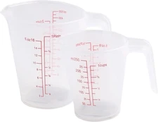 Multi-Purpose Measuring Cup Set - 1 & 2 Cup BPA-Free Unbreakable 2 Piece 