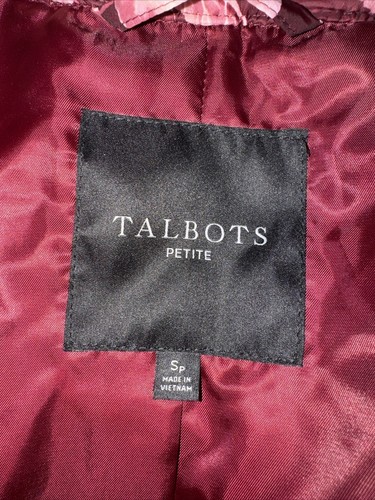 Talbots QUILTED BARN JACKET - Floral Pink Burgundy Petite Small EUC - Picture 4 of 7