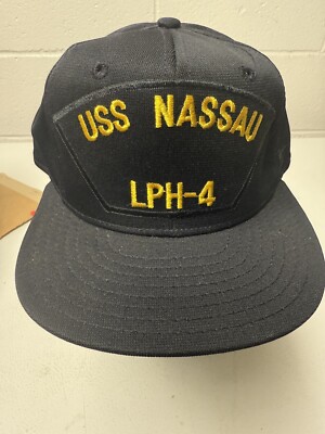USS NASSAU LPH-4 SNAPBACK HAT US NAVY MADE IN USA VINTAGE