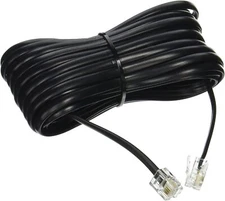 Telephone Extension Cord 25 Feet Long Phone Cable Line Wire - Black Trisonic