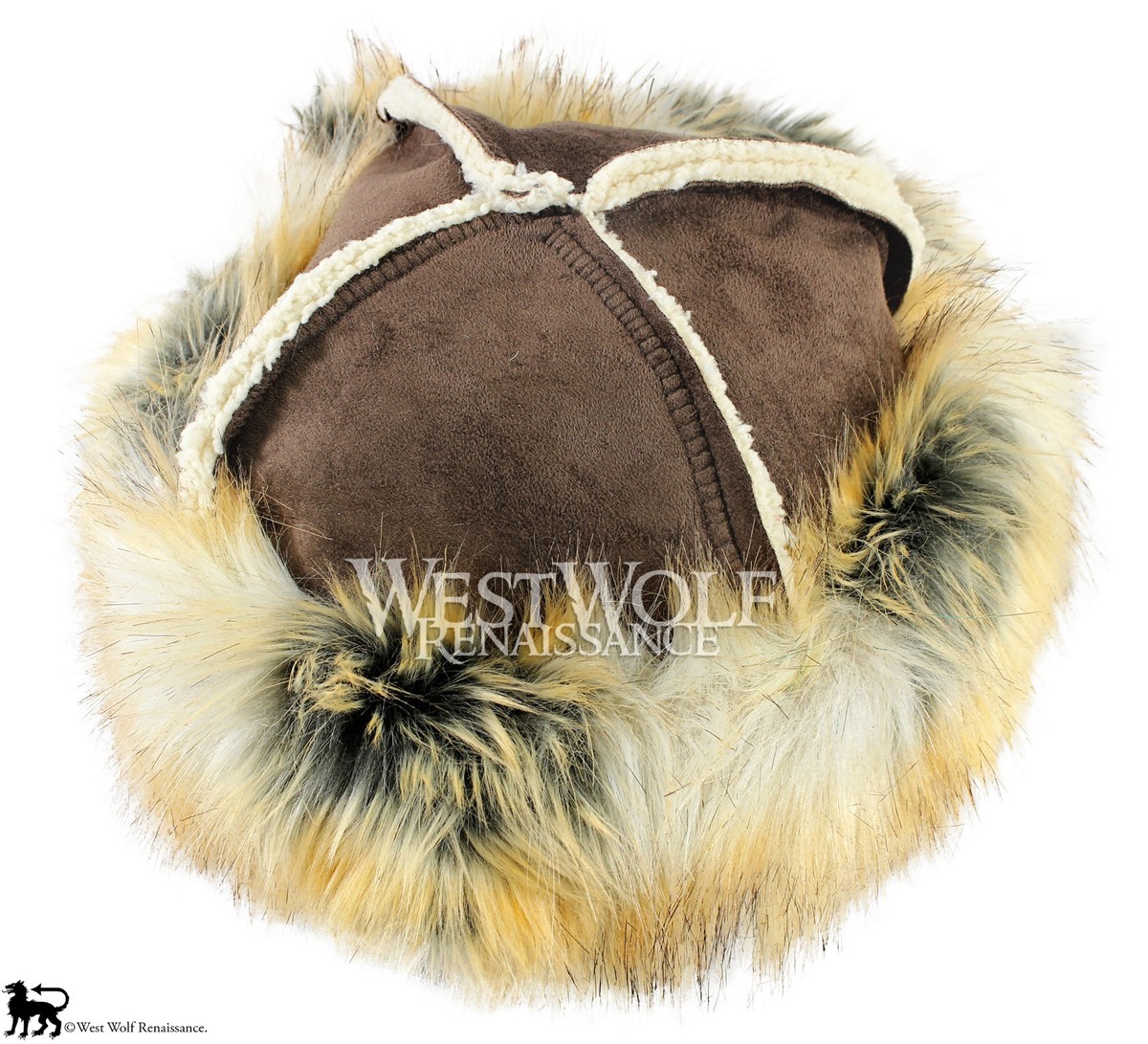 Wild Fox Fur-Trimmed Viking Hat - Faux Fur - Norse/winter  display picture 1