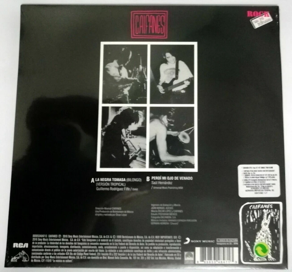 CAIFANES La Negra Tomasa 10" Vinyl Single 2016 MEXICO NEW SEALED Cafe Tacuba - Image 2 of 2