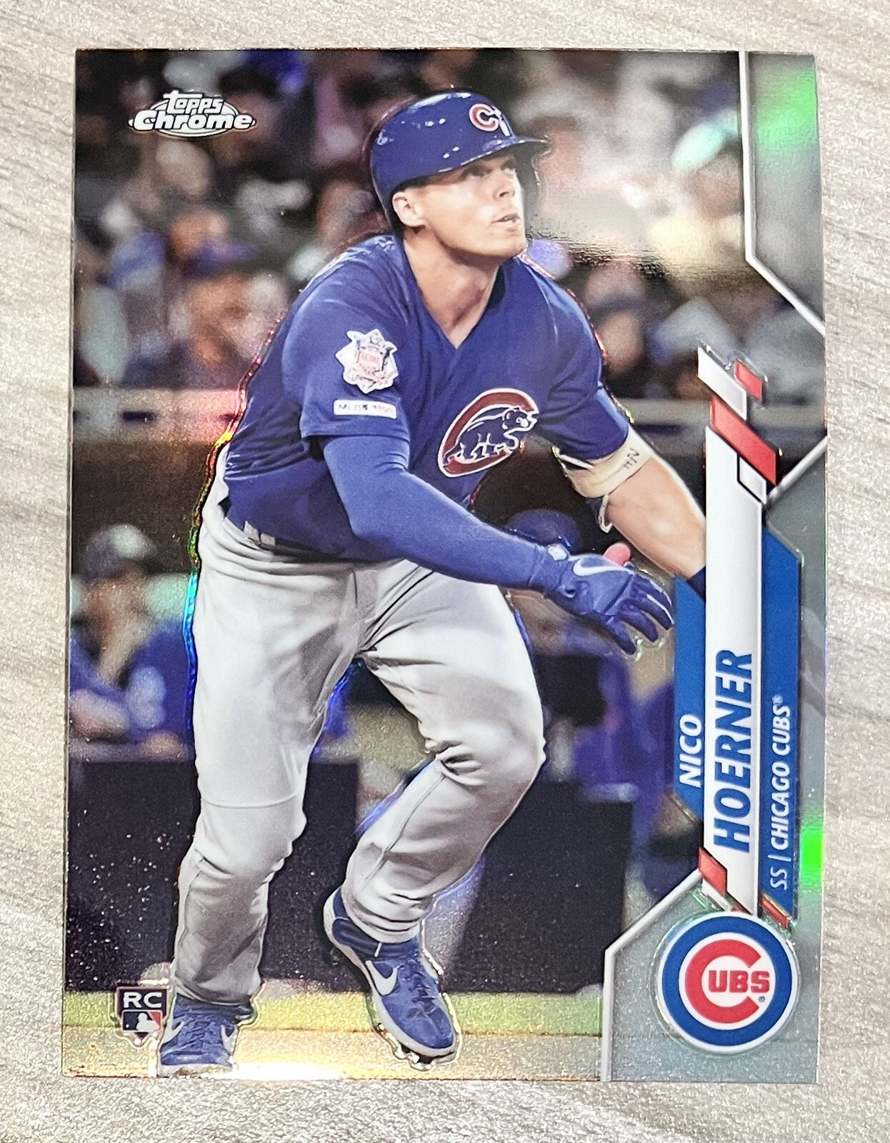 Nico Hoerner 2020 Topps Chrome Rookie Card #161, Refractor, Chicago Cubs
