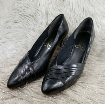JOYCE Made in USA Black Leather Pumps Heels Size 9.5