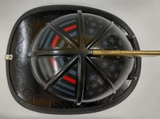 8 pc Black Reflective Subdued Fire Helmet Topper Americ Flag Decal Thin Red Line