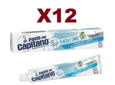 12 PZ PASTA DEL CAPITANO PLACCA E CARIE DENTIFRICIO 100ML