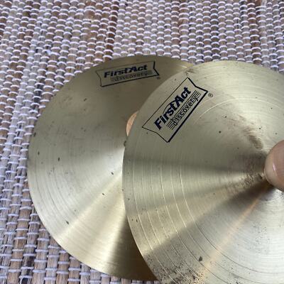 Vtg First Act Discovery Set of Cymbals 6 6/8'' Percussion Instrument Wood Handle