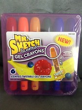 MR. SKETCH SCENTED GEL CRAYONS 6 SCENTED TWISTABLE CRAYONS BRIGHT COLORS - NEW