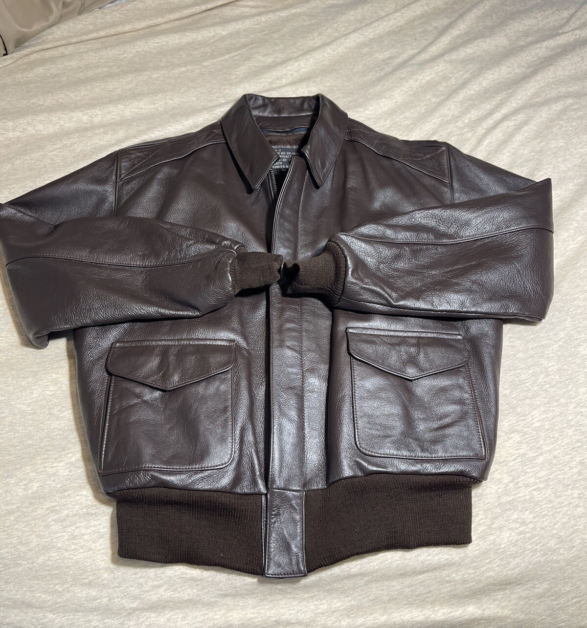 Veste Bomber Aviateur En Cuir A-2 Air Force - Homme - Toutes Tailles - Neuve étiquetée