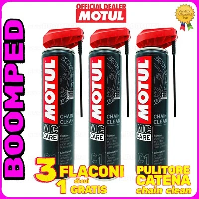 Pulitore Sgrassatore Spray Catena Motul C1 Chain Clean Moto Quad 3x400ml 03MO16