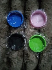 Lot Of 4 Silicone Ashtrays -Pink Glows In Dark Heat Resistant 3.5"