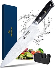 Brewin Kitchen Knife with Sharpener Razor Sharp 8 Inch Chef -B9